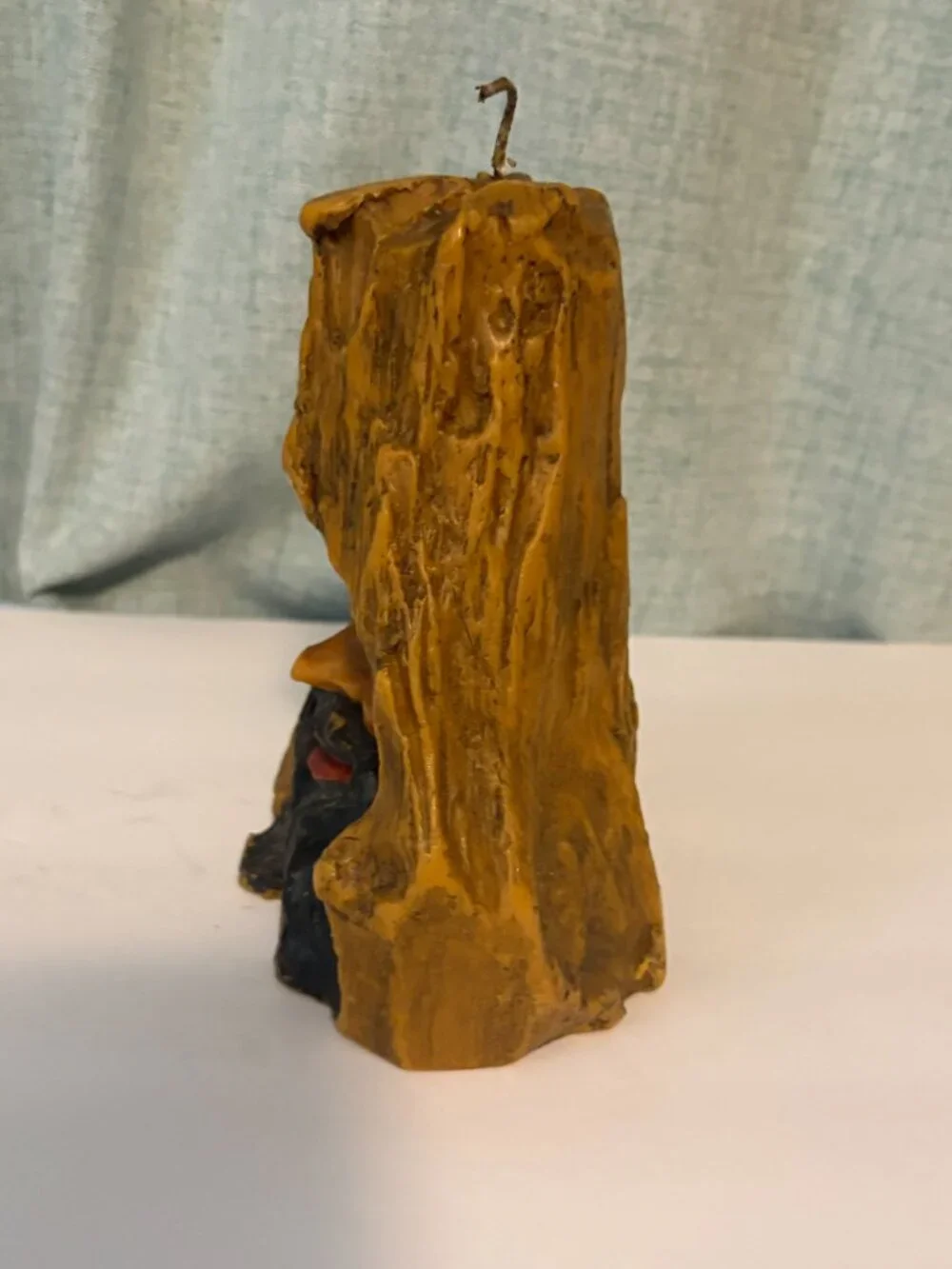 Vintage Wood Spirit Candle Face of Old Man in Tree